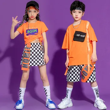 Vaikas Hip-Hop Drabužių Grafinis Tee Negabaritinių Marškinėliai Pasėlių Viršuje Streetwear Languotas Vasaros Šortai, Sijonas Mergaitėms Berniukas Kostiumas