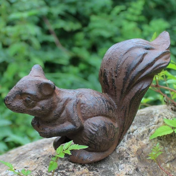 Derliaus Kaimiškas Ketaus Voverė Statula Namų, Sodo Dekoro Sunkiųjų Retro Voverė Figūrėlės Rankų Darbo Kietas Voverė Skulptūra 1