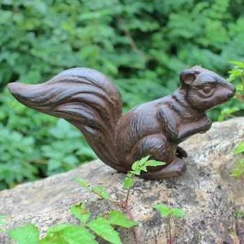 Derliaus Kaimiškas Ketaus Voverė Statula Namų, Sodo Dekoro Sunkiųjų Retro Voverė Figūrėlės Rankų Darbo Kietas Voverė Skulptūra 4